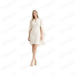 NWT Lauren Ralph Lauren Renelle Cream CapeOverlay Knee-Length CocktailDress US 2